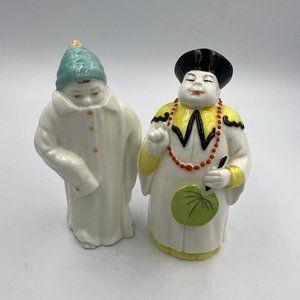 Pair of Royal Worcester candle snuffer Toddie and Mandarin Man